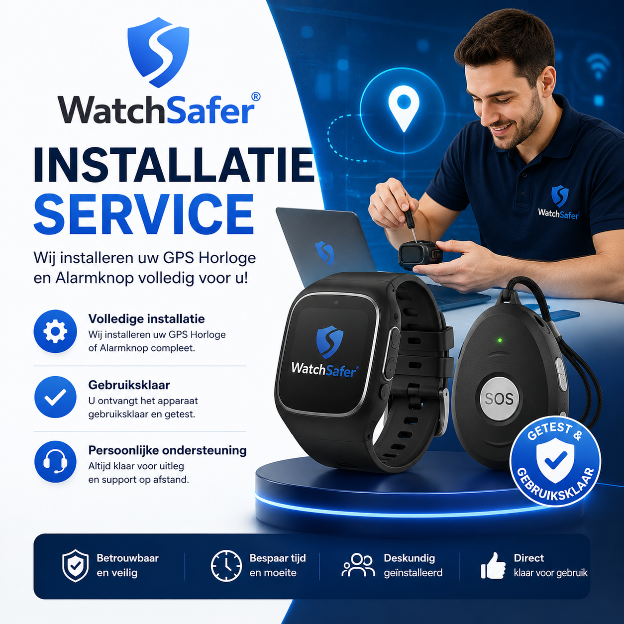Professionele Installatieservice – GPS Horloge & SOS Alarmknop