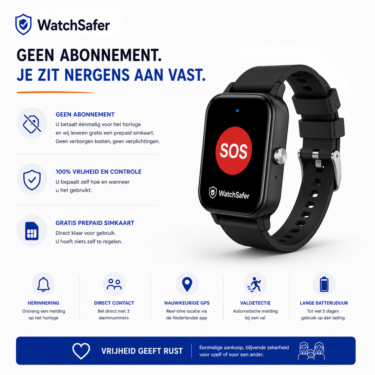 WatchSafer Protect Alarm Horloge