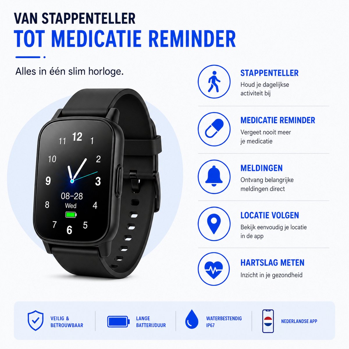 WatchSafer Active Alarm Horloge