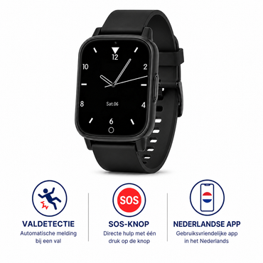 Wiesba WB57S - Montre GPS Senior - Montre Connectée pour Personnes Âgées - Alarmes Personnelles - Montre Alarme Personnes Âgées - Montre GPS Alzheimer - Détection de Chute