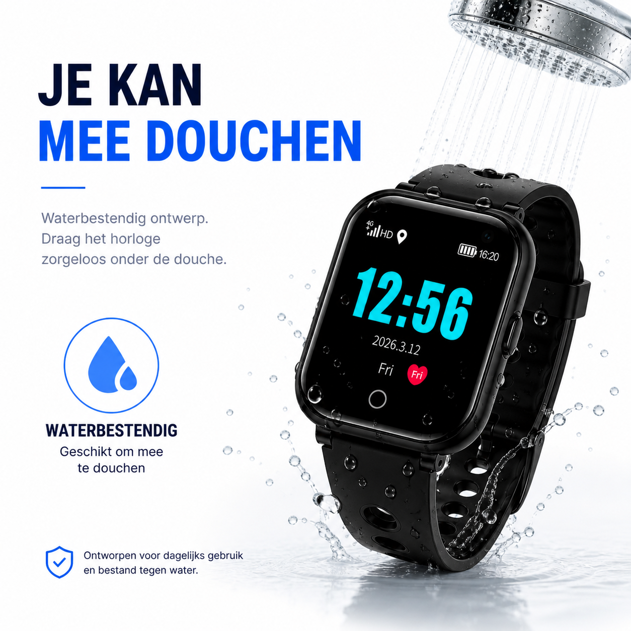 Wiesba WB57S - Montre GPS Senior - Montre Connectée pour Personnes Âgées - Alarmes Personnelles - Montre Alarme Personnes Âgées - Montre GPS Alzheimer - Détection de Chute