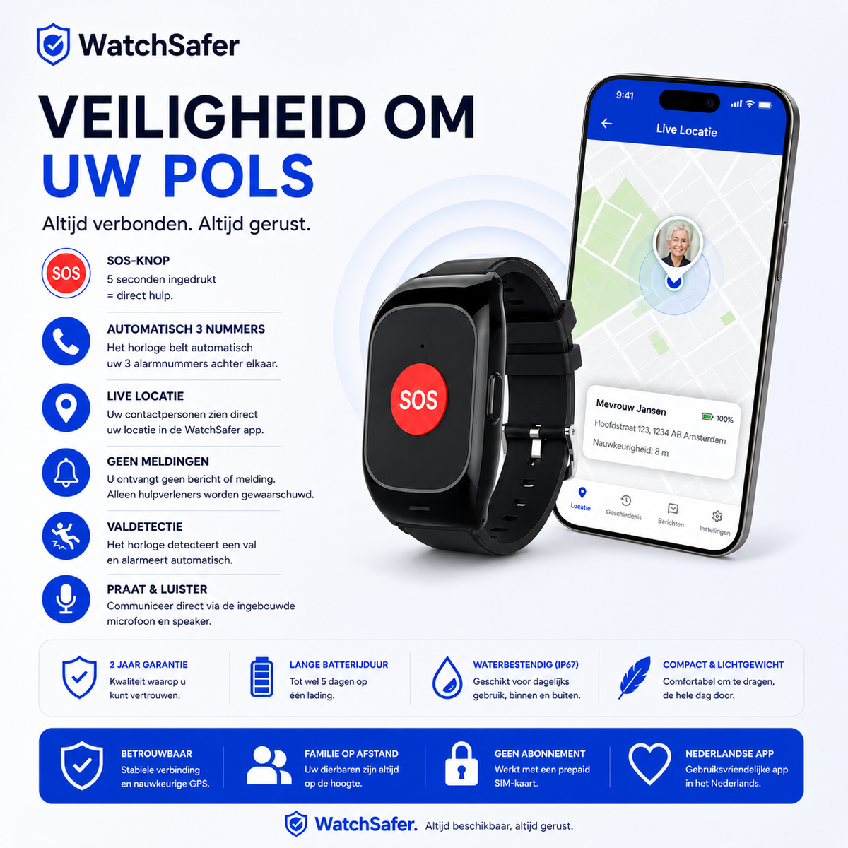 WatchSafer Nova SOS-Knop