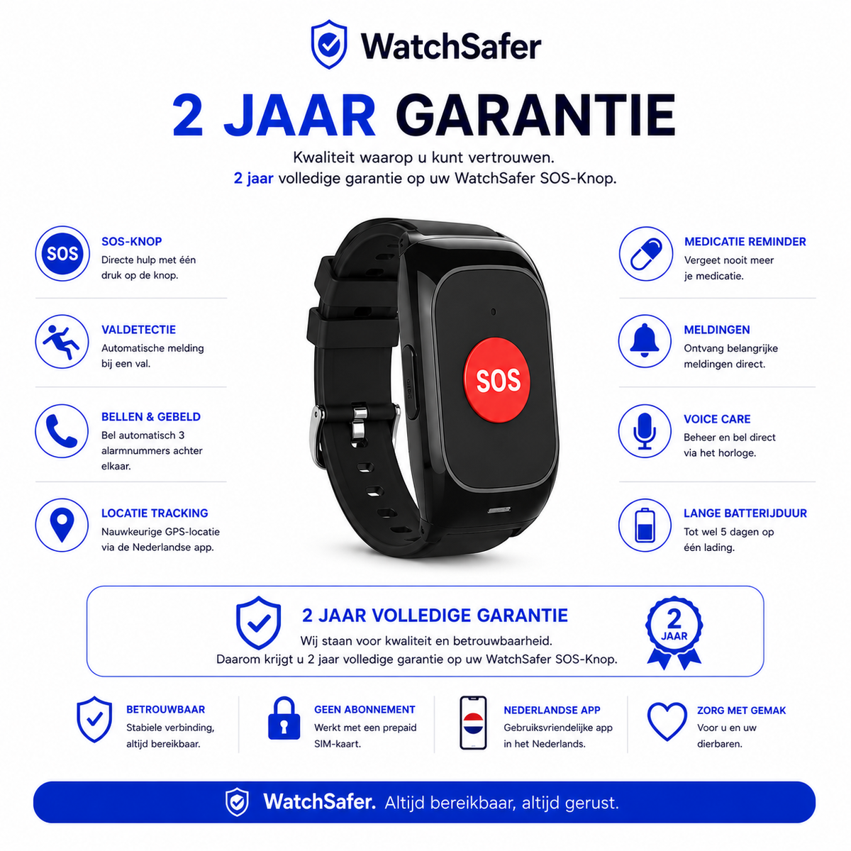 WatchSafer Nova SOS-Knop